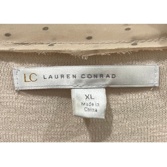 LC LAUREN CONRAD Tan Bows Cardigan - Picture 2 of 5